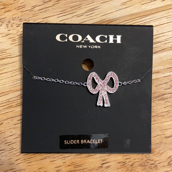 Coach Pave Pink Bow Slider Bracelet - Picture 4 of 5